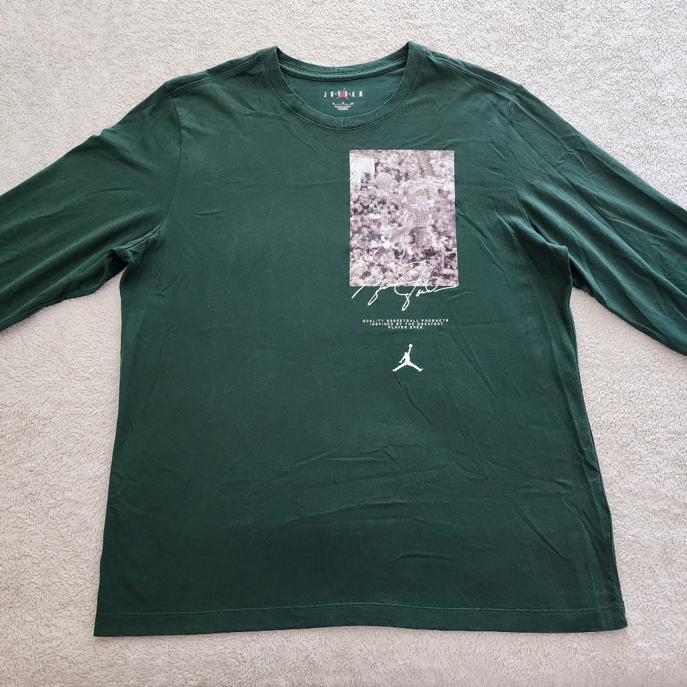 Nike Air Jordan L/S T-Shirt, Men's Size XL, EUC - Noble Green - Picture 1 of 12
